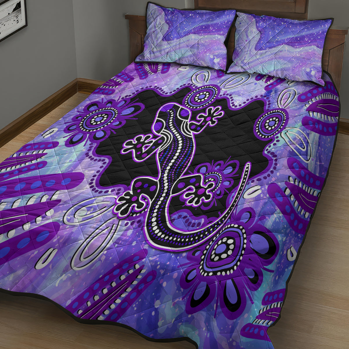 australia-opal-quilt-bed-set-aussie-lizard-with-aboriginal-art-purple