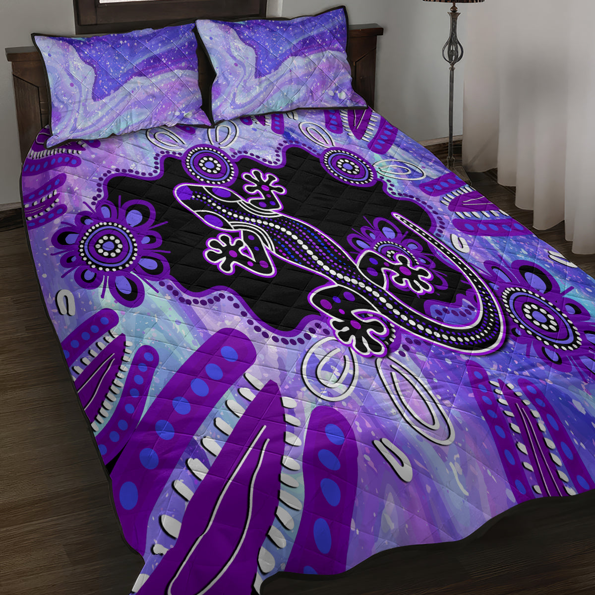 australia-opal-quilt-bed-set-aussie-lizard-with-aboriginal-art-purple