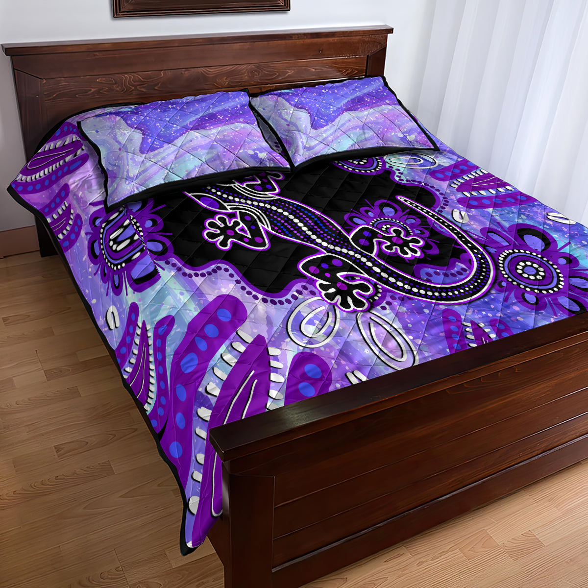 australia-opal-quilt-bed-set-aussie-lizard-with-aboriginal-art-purple