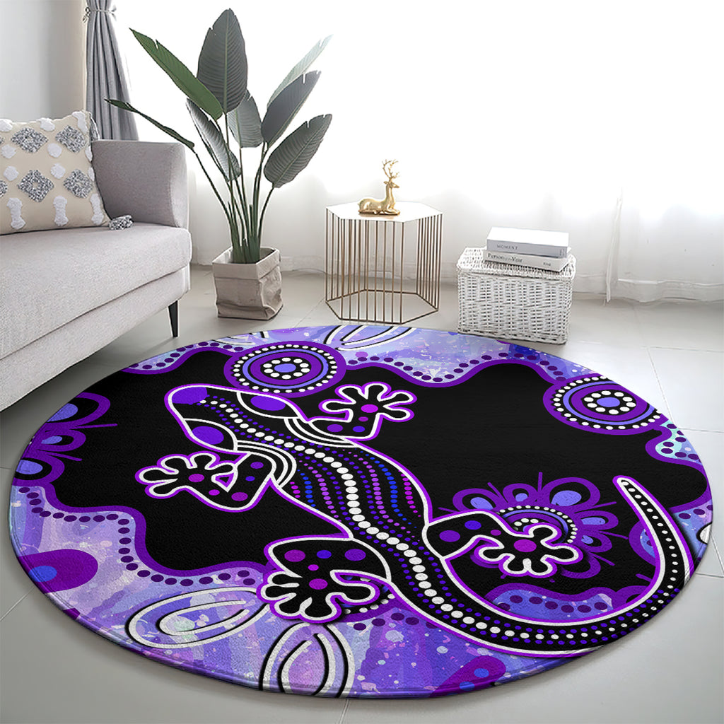australia-opal-round-carpet-aussie-lizard-with-aboriginal-art-purple