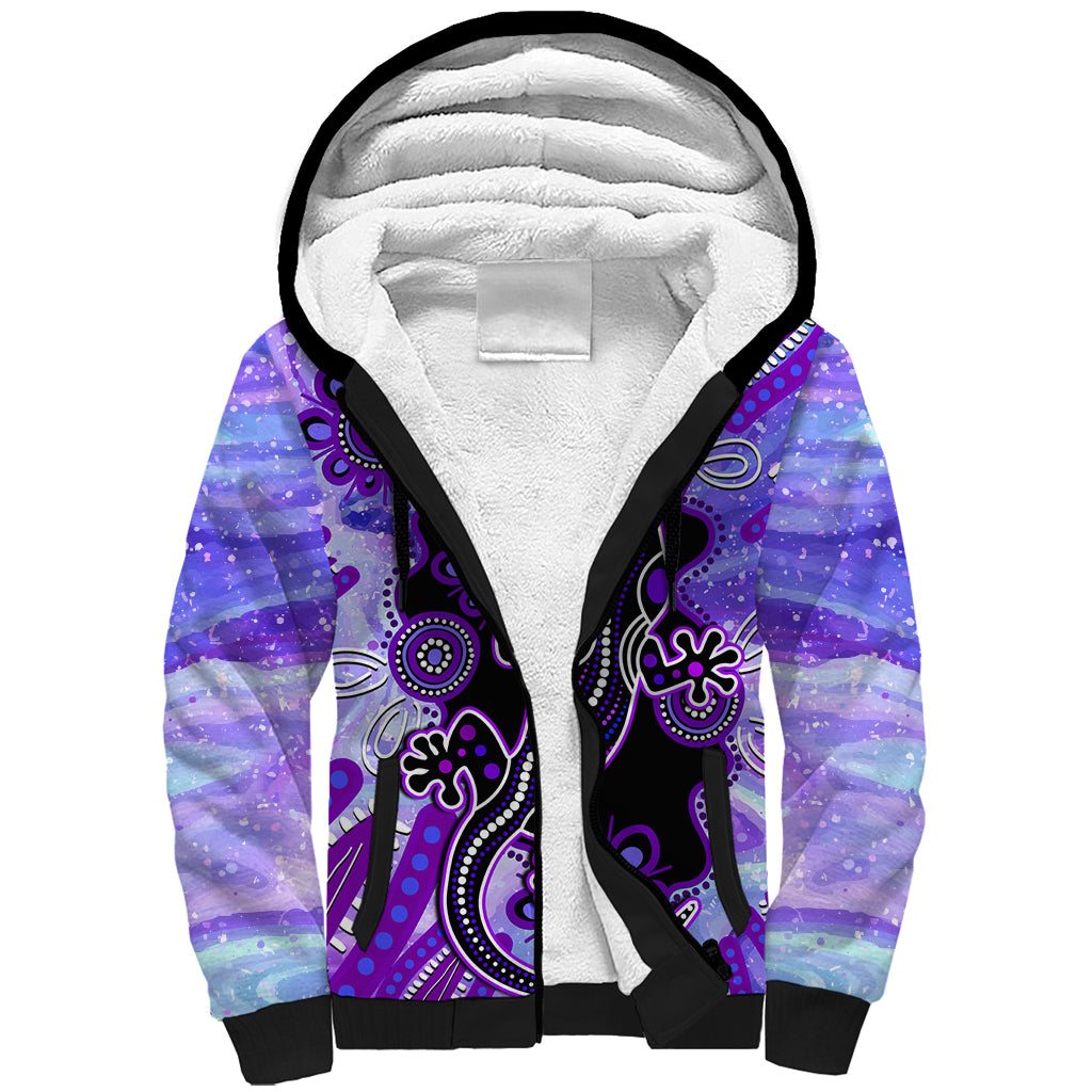 australia-opal-sherpa-hoodie-aussie-lizard-with-aboriginal-art-purple