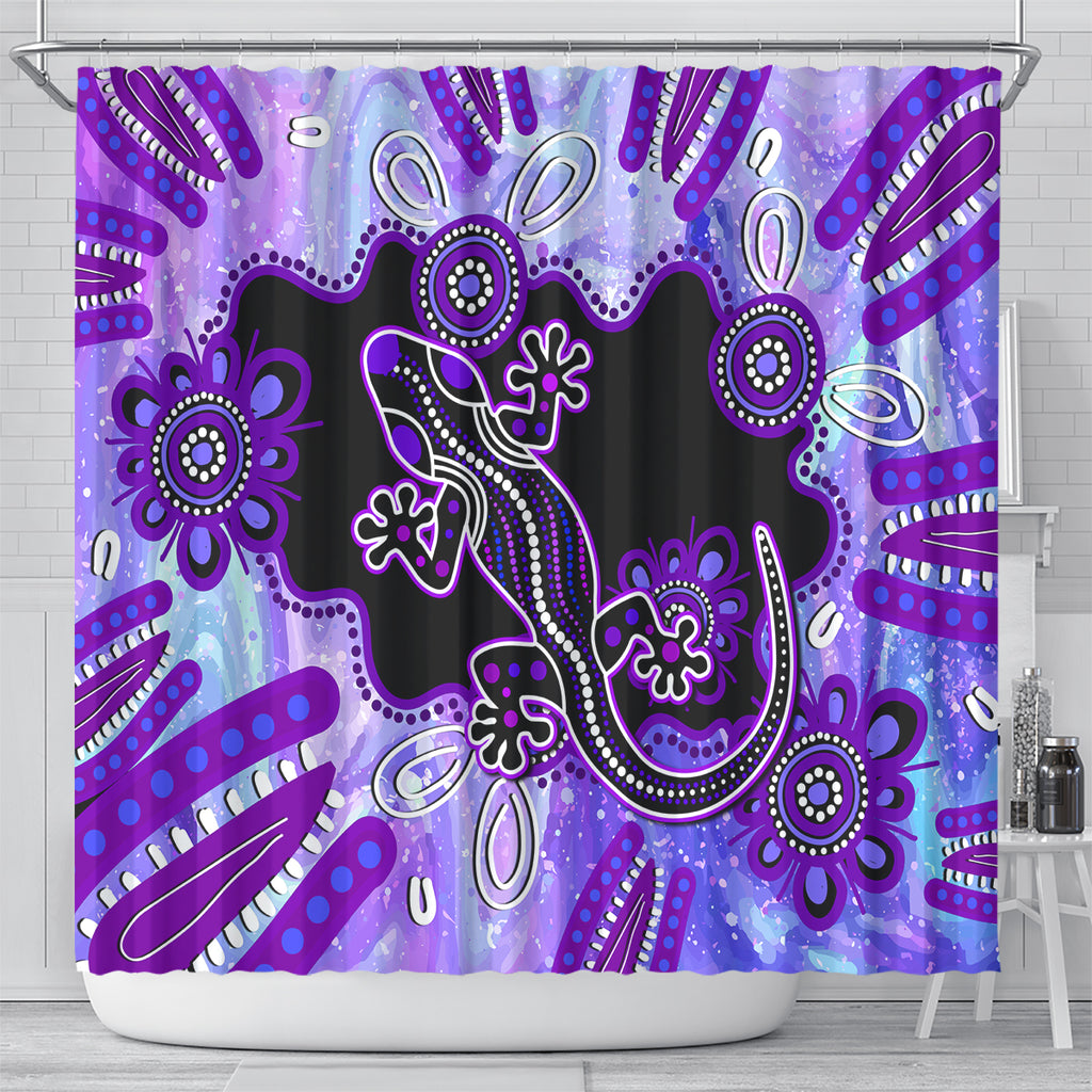 australia-opal-shower-curtain-aussie-lizard-with-aboriginal-art-purple