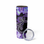 Australia Opal Skinny Tumbler Aussie Lizard With Aboriginal Art - Purple