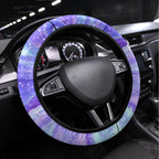 Australia Opal Steering Wheel Cover Aussie Lizard With Aboriginal Art - Purple
