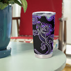 Australia Opal Tumbler Cup Aussie Lizard With Aboriginal Art - Purple