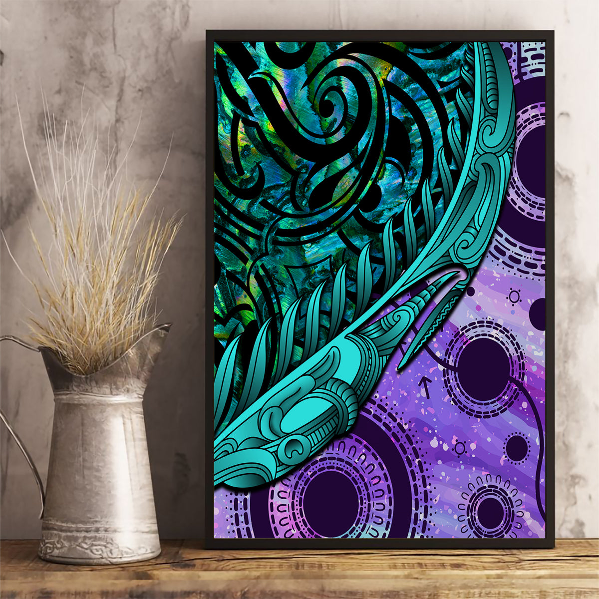 new-zealand-paua-shell-with-australia-opal-unique-combine-canvas-wall-art
