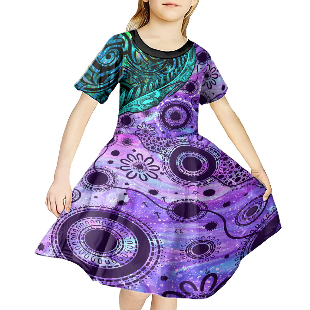 new-zealand-paua-shell-with-australia-opal-unique-combine-kid-short-sleeve-dress