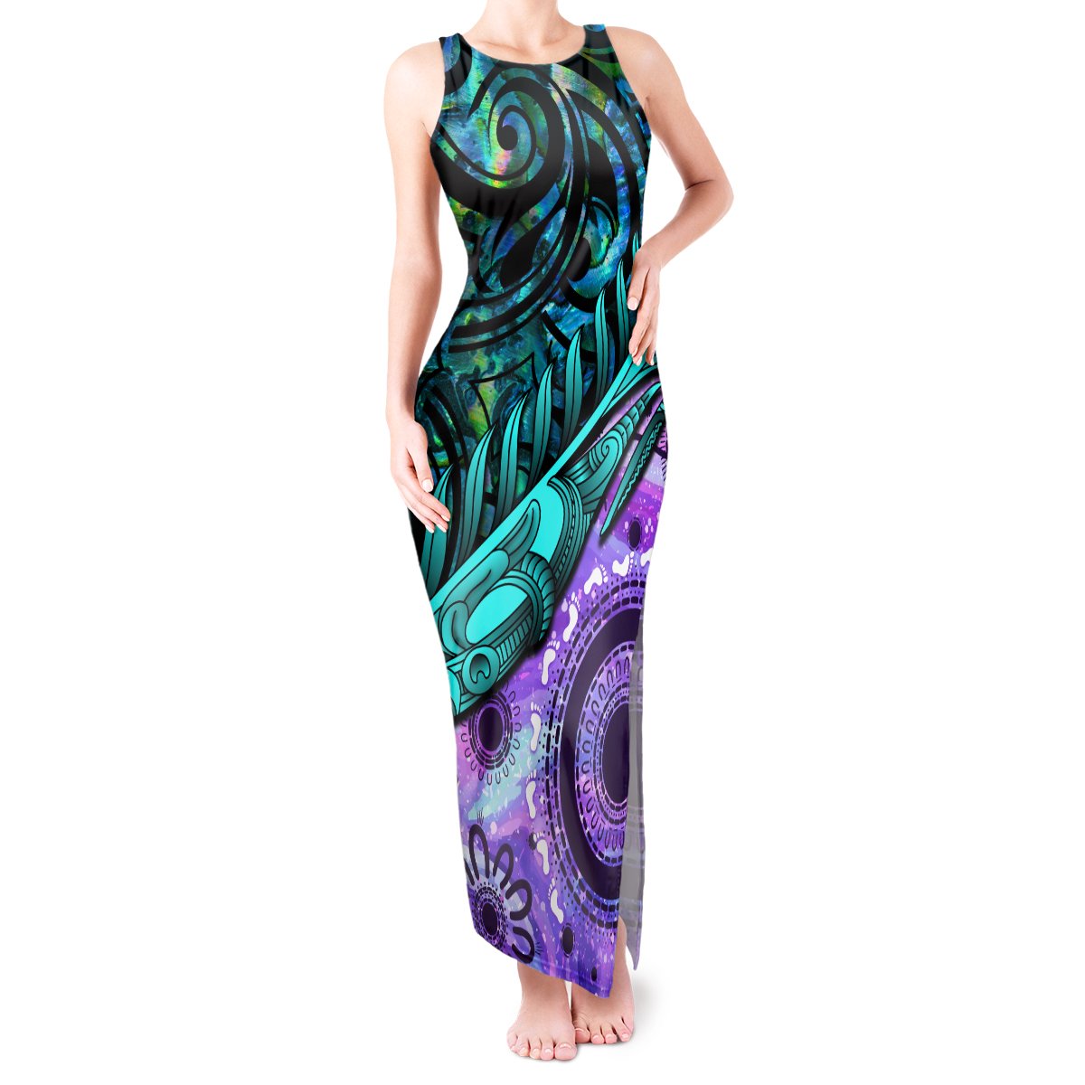 new-zealand-paua-shell-with-australia-opal-unique-combine-tank-maxi-dress