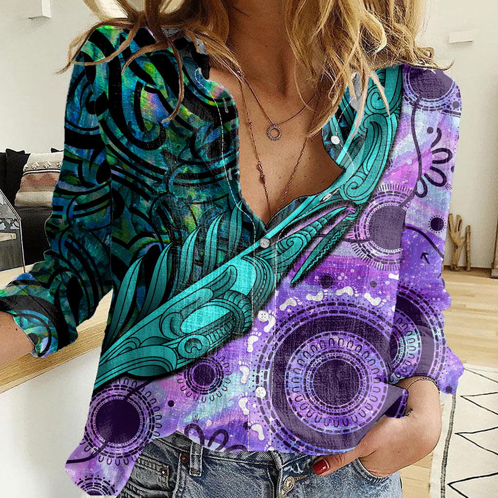 new-zealand-paua-shell-with-australia-opal-unique-combine-women-casual-shirt