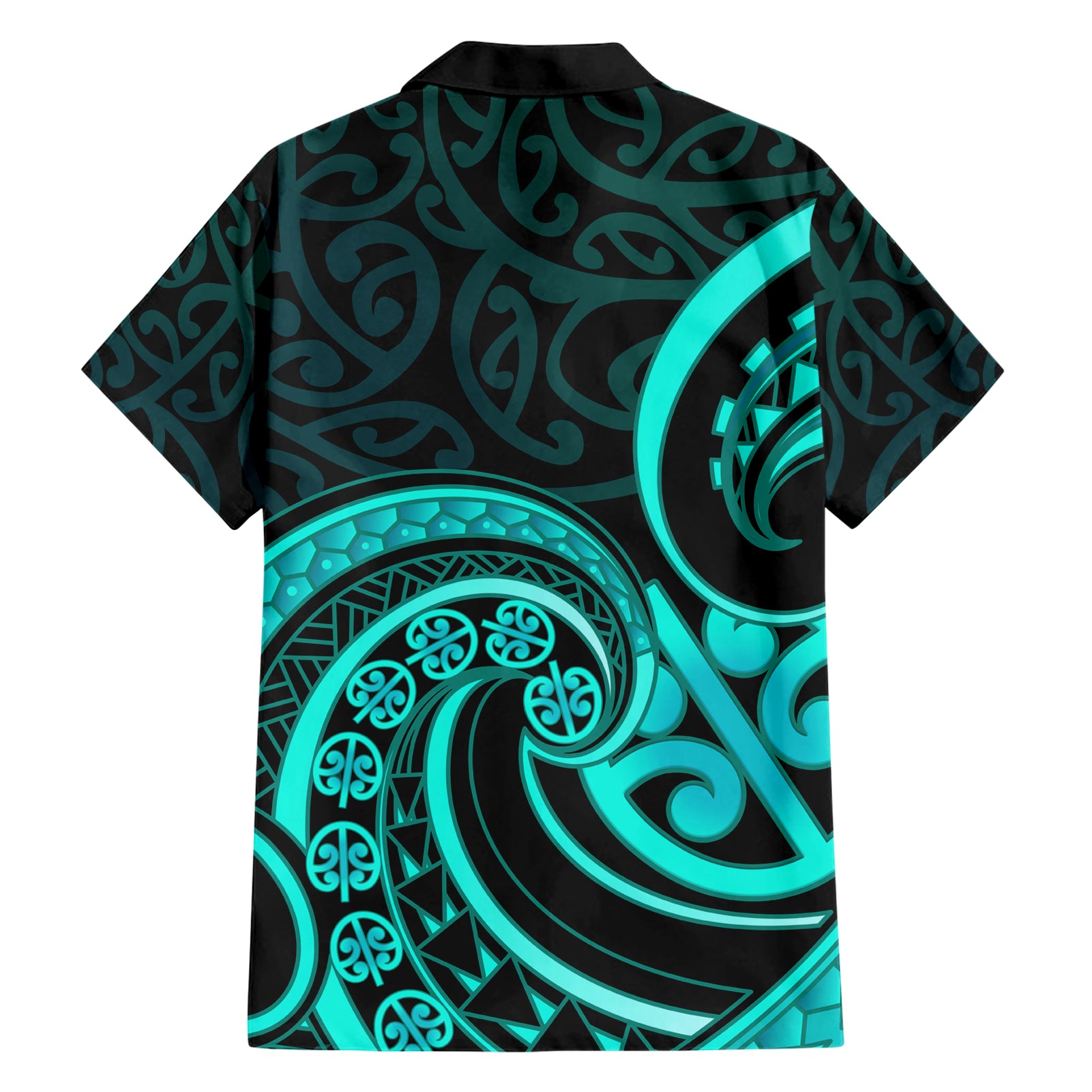 Turquoise New Zealand Mangopare Hawaiian Shirt Aotearoa Maori Koru Style