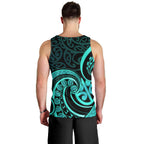 Turquoise New Zealand Mangopare Men Tank Top Aotearoa Maori Koru Style