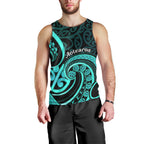 Turquoise New Zealand Mangopare Men Tank Top Aotearoa Maori Koru Style