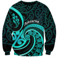 Turquoise New Zealand Mangopare Sweatshirt Aotearoa Maori Koru Style