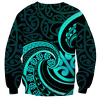 Turquoise New Zealand Mangopare Sweatshirt Aotearoa Maori Koru Style