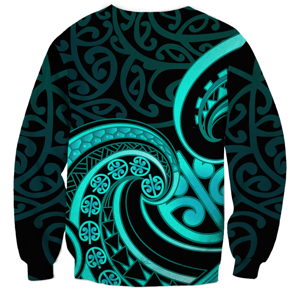 Turquoise New Zealand Mangopare Sweatshirt Aotearoa Maori Koru Style