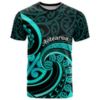 Turquoise New Zealand Mangopare T Shirt Aotearoa Maori Koru Style