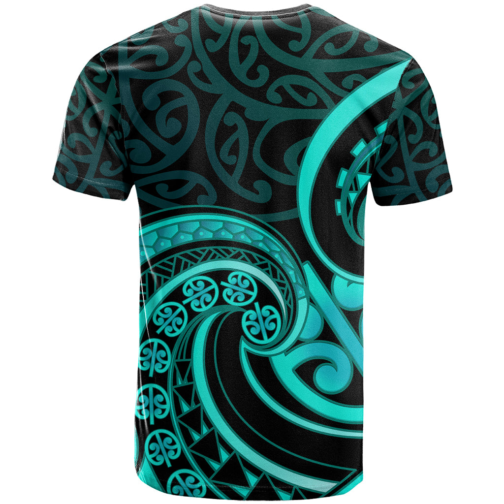 Turquoise New Zealand Mangopare T Shirt Aotearoa Maori Koru Style
