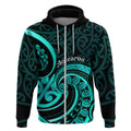 Turquoise New Zealand Mangopare Zip Hoodie Aotearoa Maori Koru Style