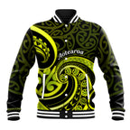 Lime Green New Zealand Mangopare Baseball Jacket Aotearoa Maori Koru Style