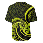 Lime Green New Zealand Mangopare Baseball Jersey Aotearoa Maori Koru Style