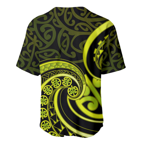 Lime Green New Zealand Mangopare Baseball Jersey Aotearoa Maori Koru Style