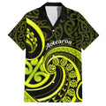 Lime Green New Zealand Mangopare Hawaiian Shirt Aotearoa Maori Koru Style