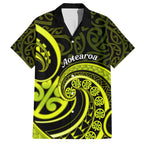 Lime Green New Zealand Mangopare Hawaiian Shirt Aotearoa Maori Koru Style