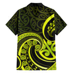 Lime Green New Zealand Mangopare Hawaiian Shirt Aotearoa Maori Koru Style