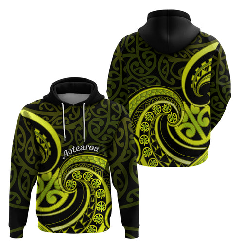 Lime Green New Zealand Mangopare Hoodie Aotearoa Maori Koru Style