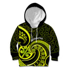 Lime Green New Zealand Mangopare Kid Hoodie Aotearoa Maori Koru Style