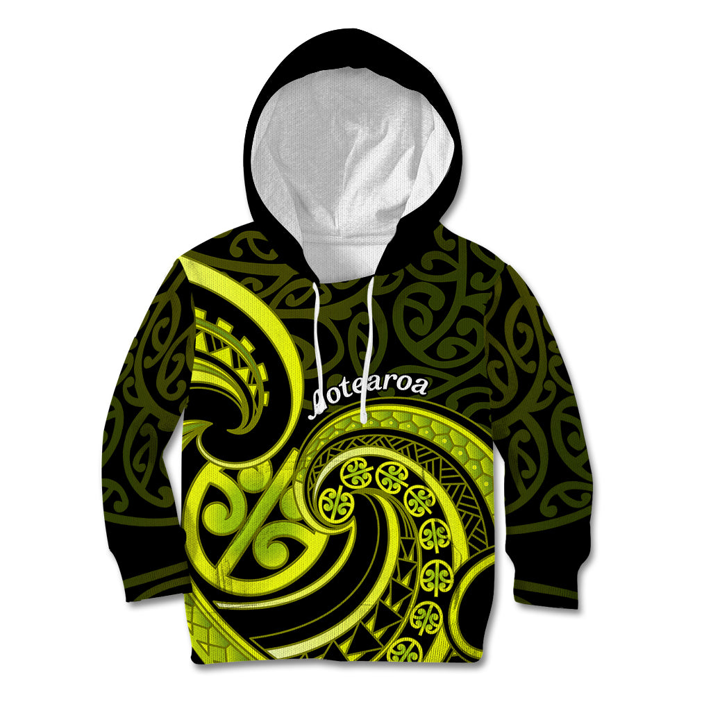Lime Green New Zealand Mangopare Kid Hoodie Aotearoa Maori Koru Style