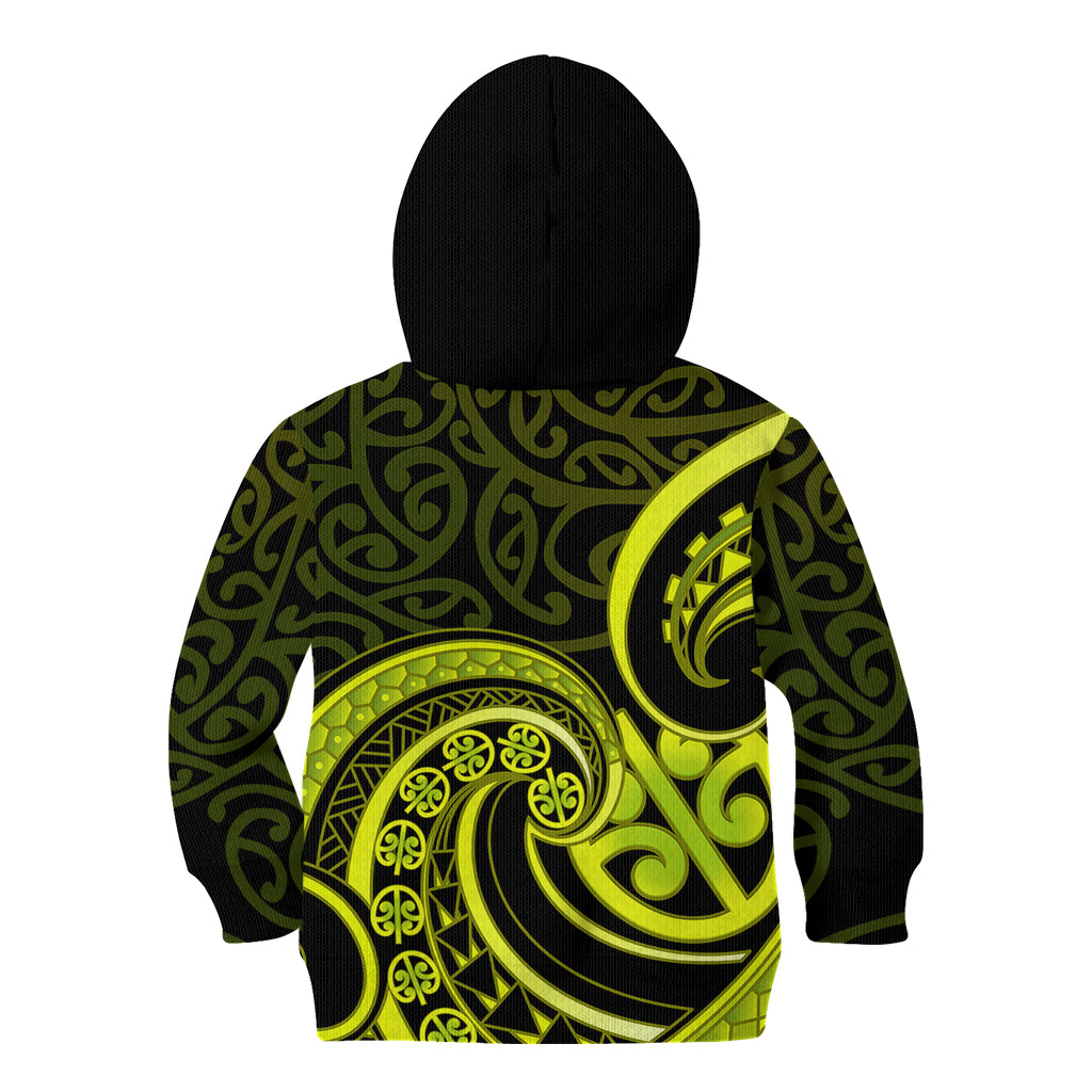 Lime Green New Zealand Mangopare Kid Hoodie Aotearoa Maori Koru Style