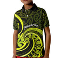 Lime Green New Zealand Mangopare Kid Polo Shirt Aotearoa Maori Koru Style