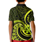 Lime Green New Zealand Mangopare Kid Polo Shirt Aotearoa Maori Koru Style