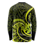 Lime Green New Zealand Mangopare Long Sleeve Shirt Aotearoa Maori Koru Style