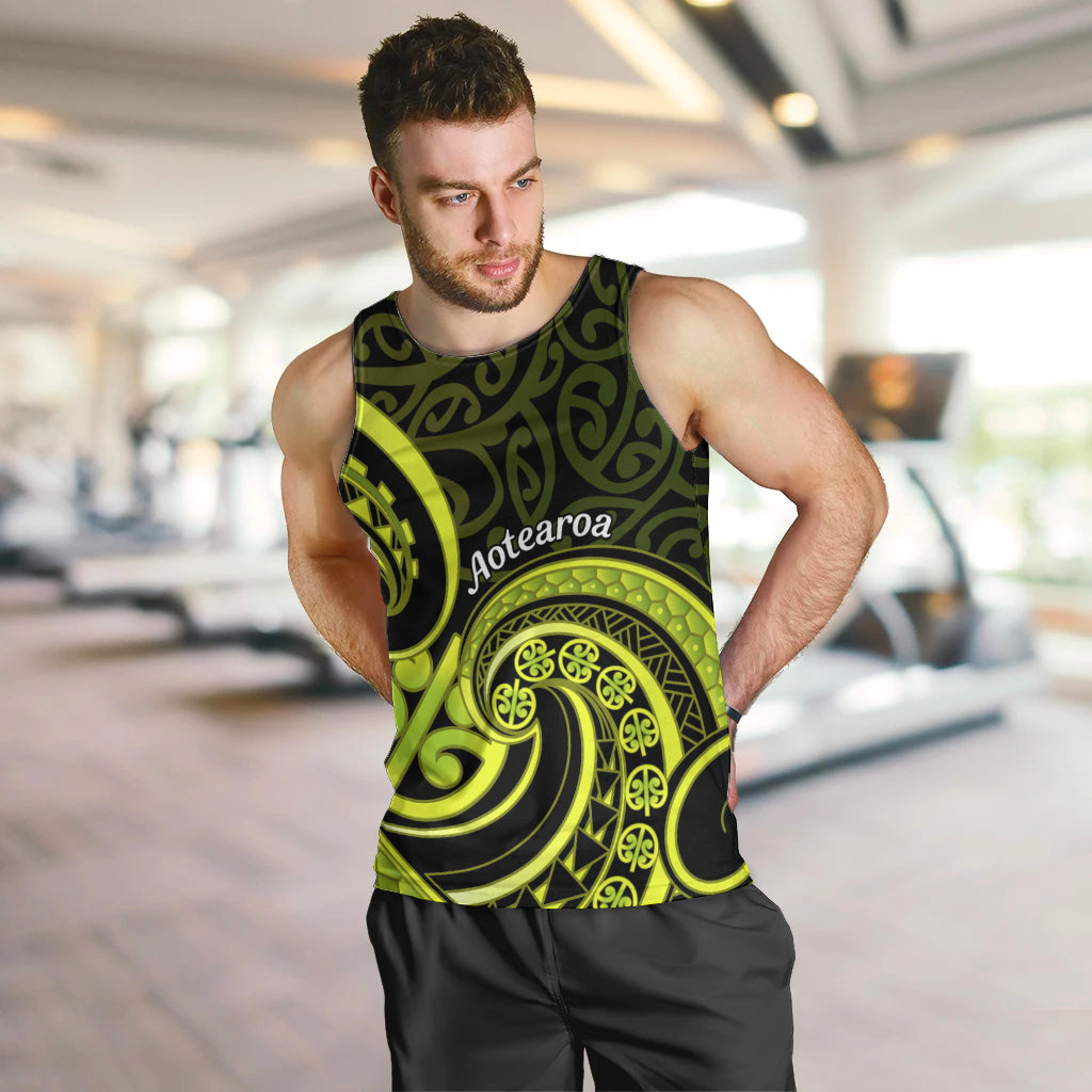 Lime Green New Zealand Mangopare Men Tank Top Aotearoa Maori Koru Style