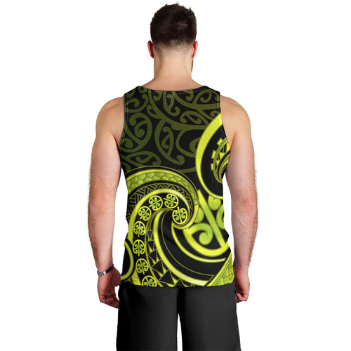 Lime Green New Zealand Mangopare Men Tank Top Aotearoa Maori Koru Style