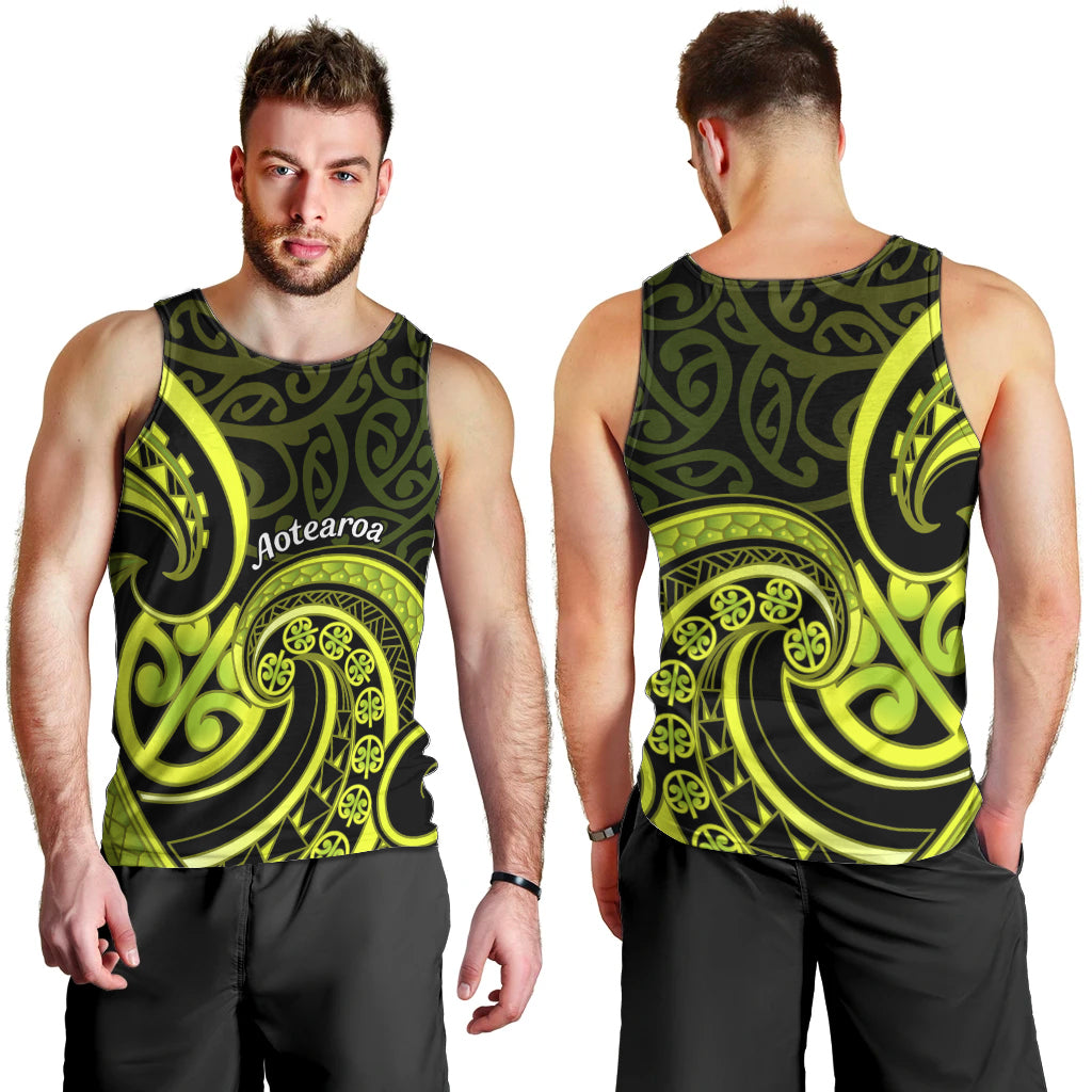 Lime Green New Zealand Mangopare Men Tank Top Aotearoa Maori Koru Style