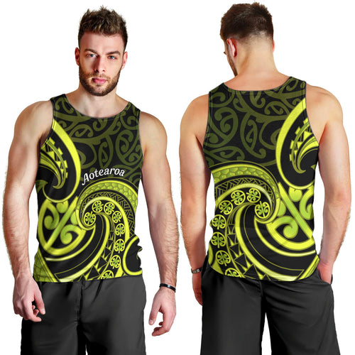Lime Green New Zealand Mangopare Men Tank Top Aotearoa Maori Koru Style
