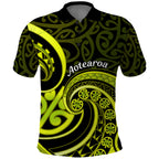 Lime Green New Zealand Mangopare Polo Shirt Aotearoa Maori Koru Style