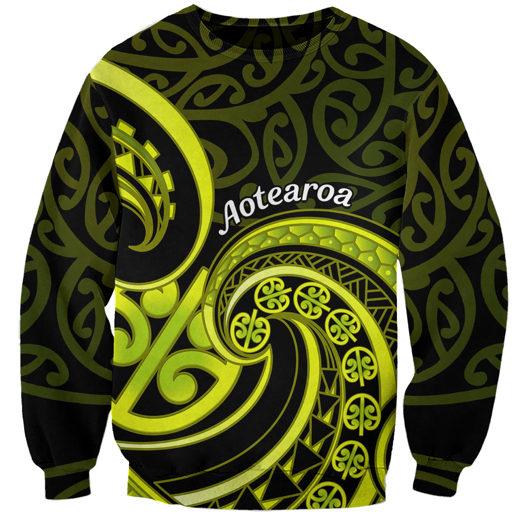 Lime Green New Zealand Mangopare Sweatshirt Aotearoa Maori Koru Style