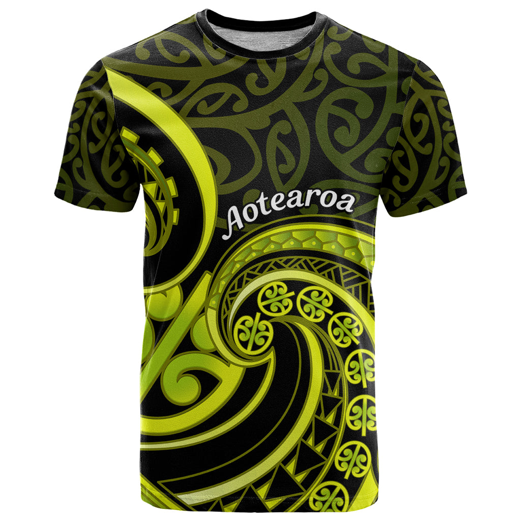 Lime Green New Zealand Mangopare T Shirt Aotearoa Maori Koru Style