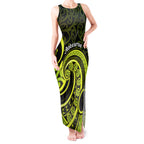 Lime Green New Zealand Mangopare Tank Maxi Dress Aotearoa Maori Koru Style