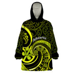 Lime Green New Zealand Mangopare Wearable Blanket Hoodie Aotearoa Maori Koru Style