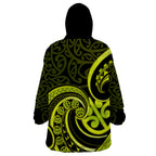 Lime Green New Zealand Mangopare Wearable Blanket Hoodie Aotearoa Maori Koru Style