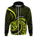 Lime Green New Zealand Mangopare Zip Hoodie Aotearoa Maori Koru Style