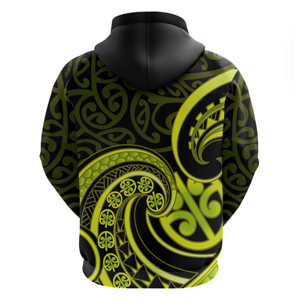 Lime Green New Zealand Mangopare Zip Hoodie Aotearoa Maori Koru Style