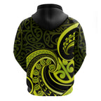 Lime Green New Zealand Mangopare Zip Hoodie Aotearoa Maori Koru Style