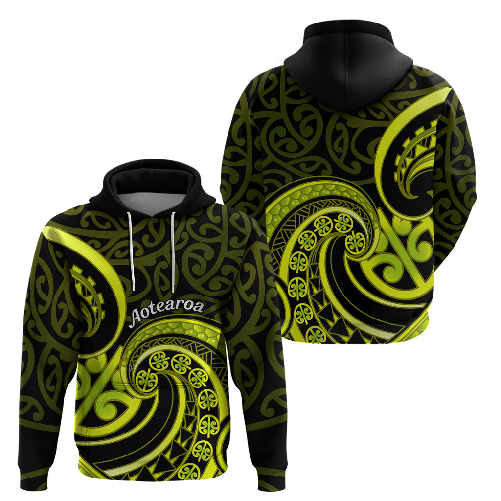 Lime Green New Zealand Mangopare Zip Hoodie Aotearoa Maori Koru Style
