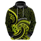 Lime Green New Zealand Mangopare Zip Hoodie Aotearoa Maori Koru Style